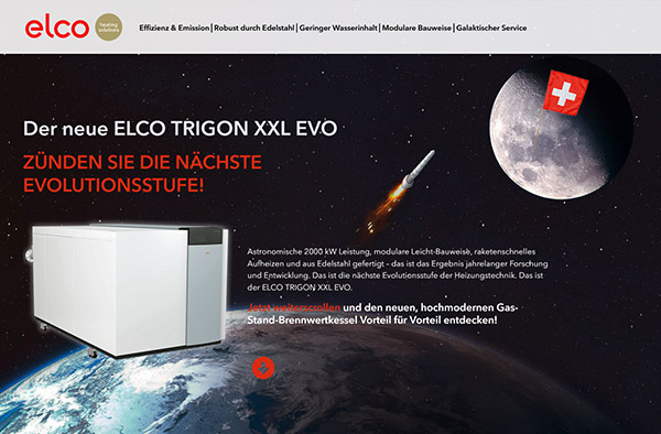 ELCO Website mit Parallax-Scrolling-Effekt