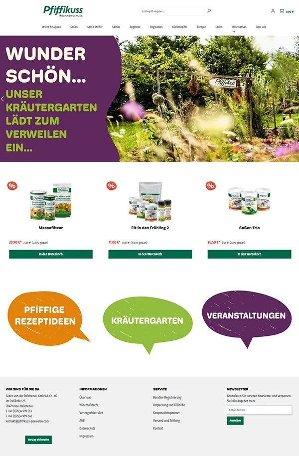 Webshop mit Shopware für Lebensmittelproduzent